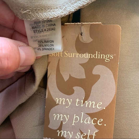 Soft Surroundings | NWT Ava Tan Heavenly Missy Soft Khaki Tan Leggings Pants XS - Picture 8 of 9